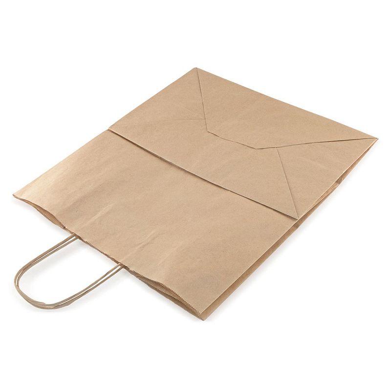 Пакет бумажный "Крафт" с кручеными ручками, 32*20*37см, 70г/м2