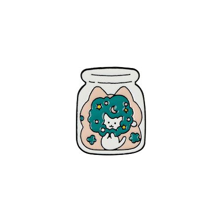 Набор металлических значков MESHU "White cats", эмаль, 4шт, картонная подложка, европодвес
