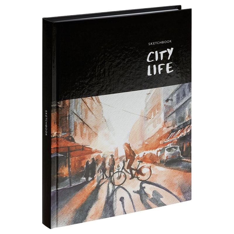 Скетчбук 100л. А5 7БЦ BG "City life", глянцевая ламинация, 100г/м2