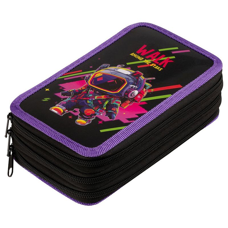 Пенал 3 отделения, 190*110 ArtSpace "Space walk", ламинированный картон 