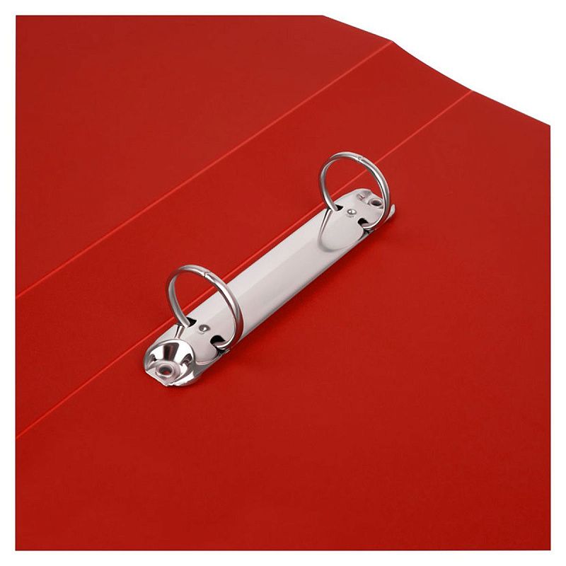 Папка на 2 кольцах СТАММ А4, 40мм, 500мкм, пластик, красная 