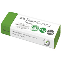 Ластик Faber-Castell "Erasure" PVC-Free & Dust-Free, прямоугольный, картонный футляр, 63*22*13мм, светло-зеленый