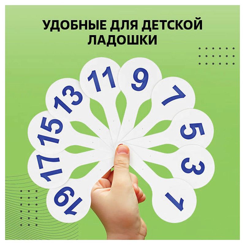 Набор веер-касс, 3шт., гласные, согласные и цифры от 1 до 20, СТАММ 
