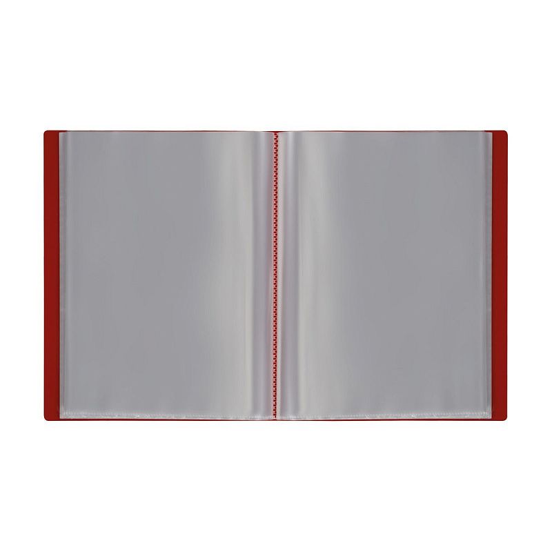 Папка с 80 вкладышами СТАММ А4, 30мм, 600мкм, пластик, красная 