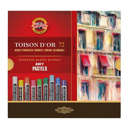 Пастель художественная Koh-I-Noor "Toison D`or Soft 8517", 72 цвета, картон. упаковка