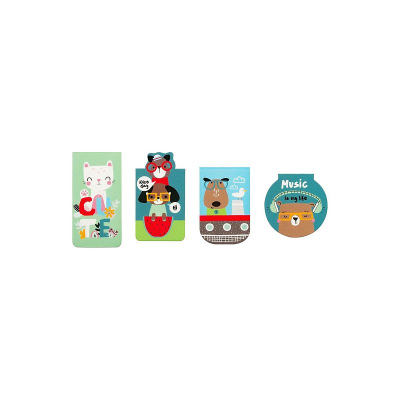 Закладки магнитные для книг, 4шт., MESHU "Best friends", матовая ламинация 