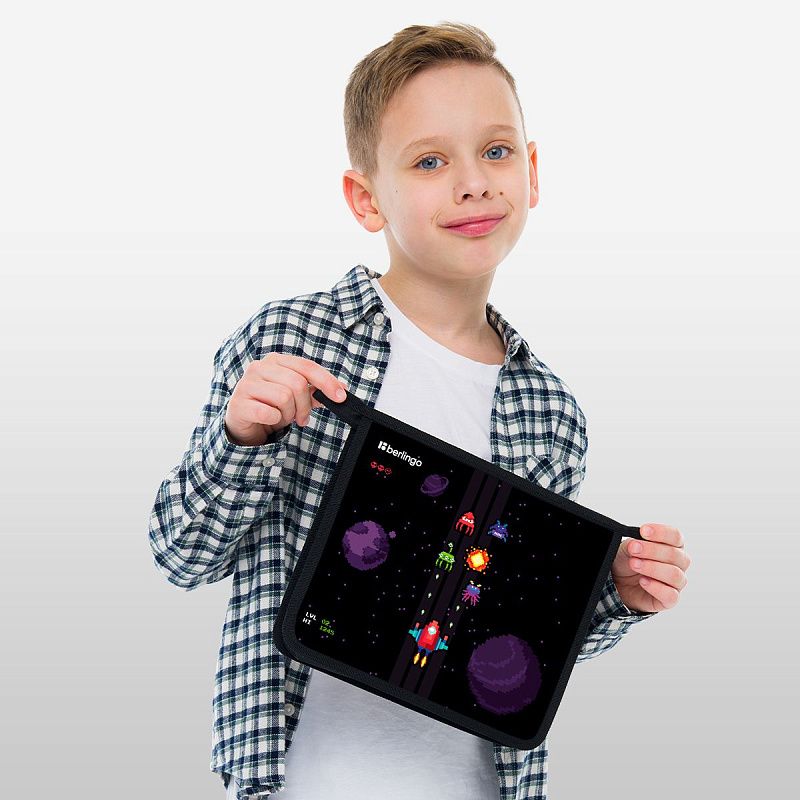 Папка для тетрадей 1 отделение, А5 Berlingo "Space Battle", 240*205*40 мм, пластик, на молнии 