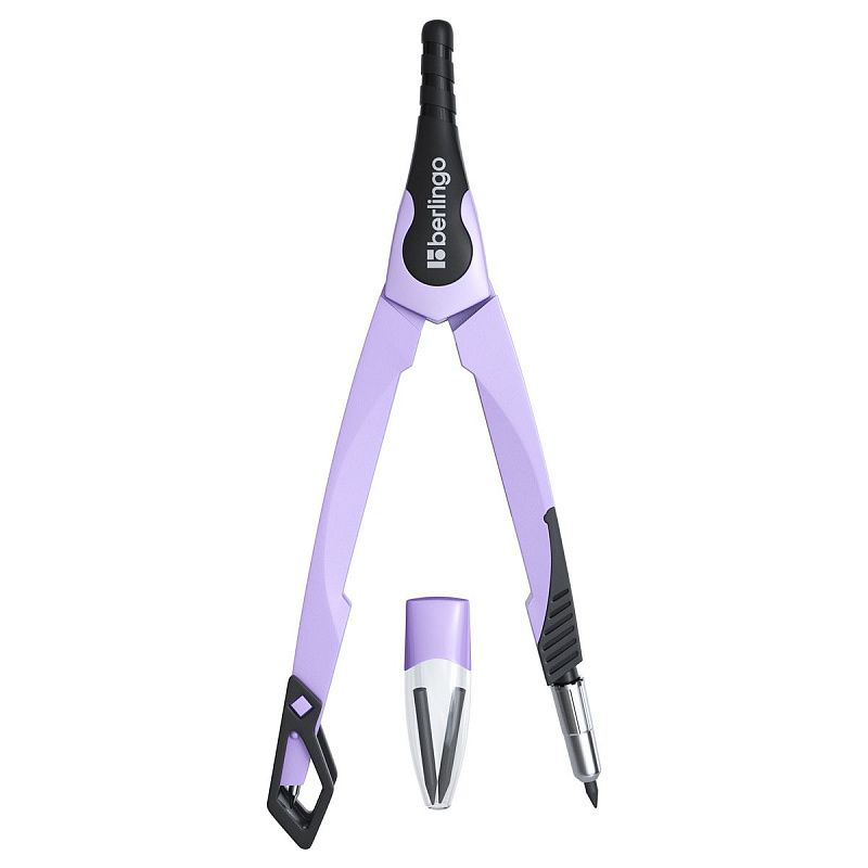 Готовальня Berlingo "Instinct", 2 предмета, циркуль 135мм, лаванда, пластиковый футляр 