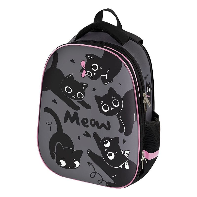 Ранец Först School Base "Kittens are black" 39*30*18см, 2 отделения, 2 кармана, анатомическая спинка