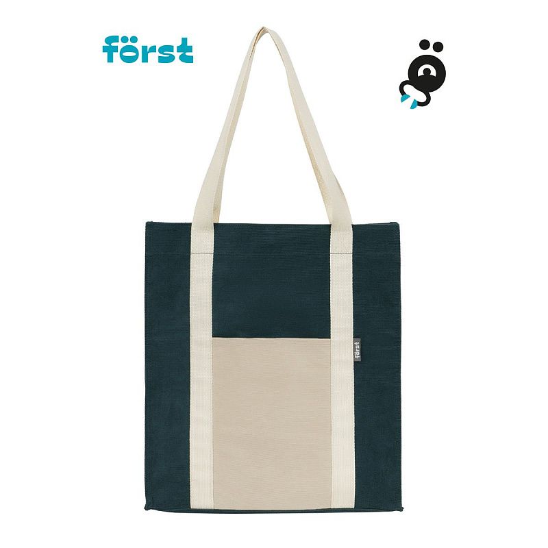 Сумка-шоппер Först "Mist" 40*35*8см, 1 отделение, 1 карман, вельветовая на кнопке 