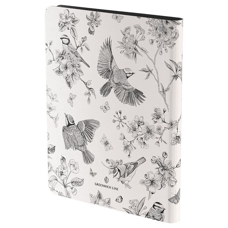 Тетрадь на кольцах А5, 80л. ЛАЙТ, кожзам, Greenwich Line "Spring song", тон. блок