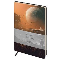 Записная книжка А5 80л. ЛАЙТ, кожзам, Greenwich Line "Future. New world", с резинкой, тиснение фольгой, блок в линию