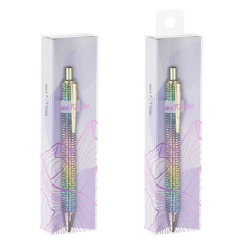 Ручка шариковая автоматическая MESHU "Pink diamond" синяя, 1,0мм 