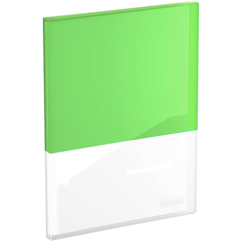 Папка с 20 вкладышами Berlingo "Semicolor" А4, 17мм, 700мкм, с внутр. карманом, салатовая, софт-тач