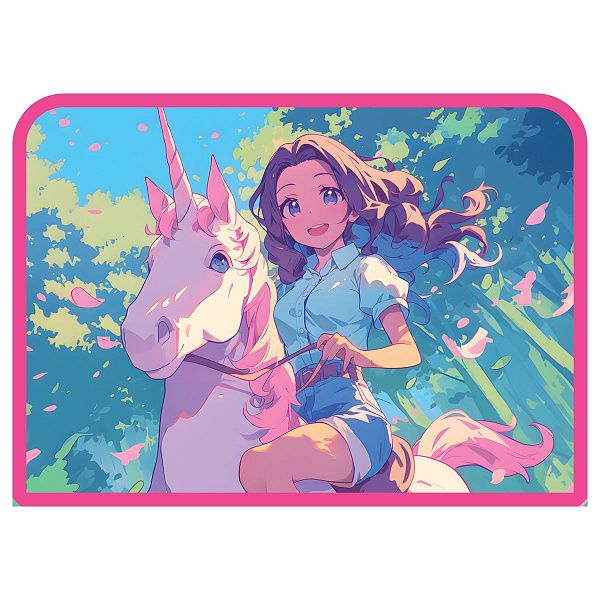 Папка с ручками А4 ArtSpace "On a Unicorn", пластик, на молнии, 45мм