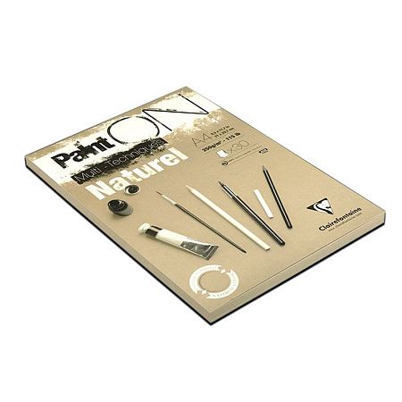 Скетчбук - альбом для смешанных техник 30л., А4, на склейке Clairefontaine "Paint'ON Naturel", крафт, 250г/м2