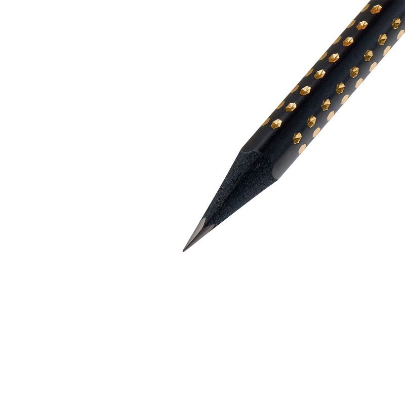 Карандаш ч/г Faber-Castell "Sparkle Black" B, трехгранный, заточен., черный/золотой 