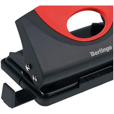 Дырокол Berlingo "Office Soft" 10л., пластиковый, красный, с линейкой
