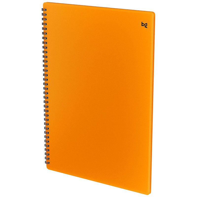 Тетрадь 80л., А4 клетка на гребне BG "Neon", пластиковая обложка, оранжевый
