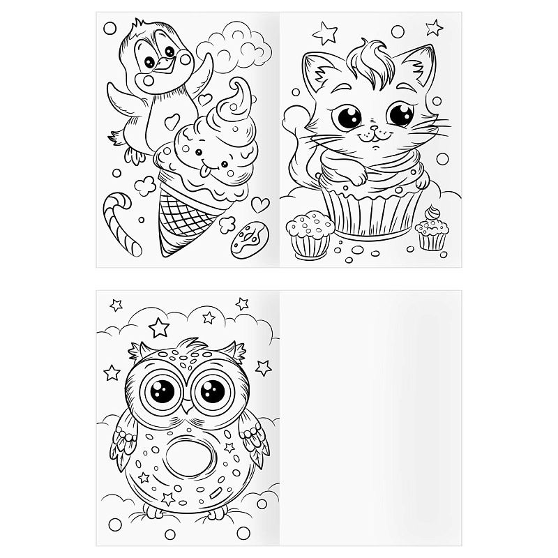 Раскраска А4,  8 стр., ТРИ СОВЫ "Вкусная раскраска"