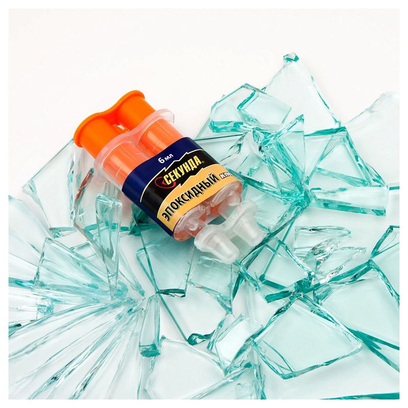 Клей эпоксидный Секунда "3 минуты" (смола+отвердитель) 3+3мл, в шприце, блистер