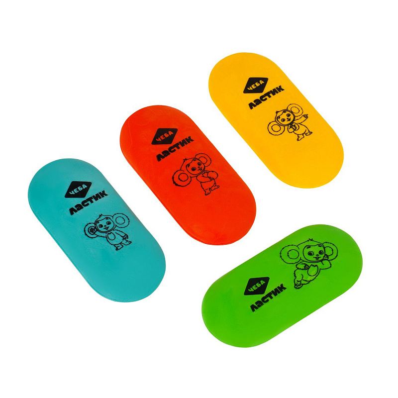 Ластик Мульти-Пульти "Чебурашка", овальный, термопластичная резина, 60*28*12мм 