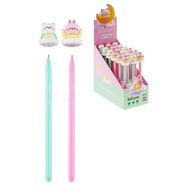 Ручка шариковая MESHU "Cute Dreamers" синяя, 0,7мм, корпус ассорти