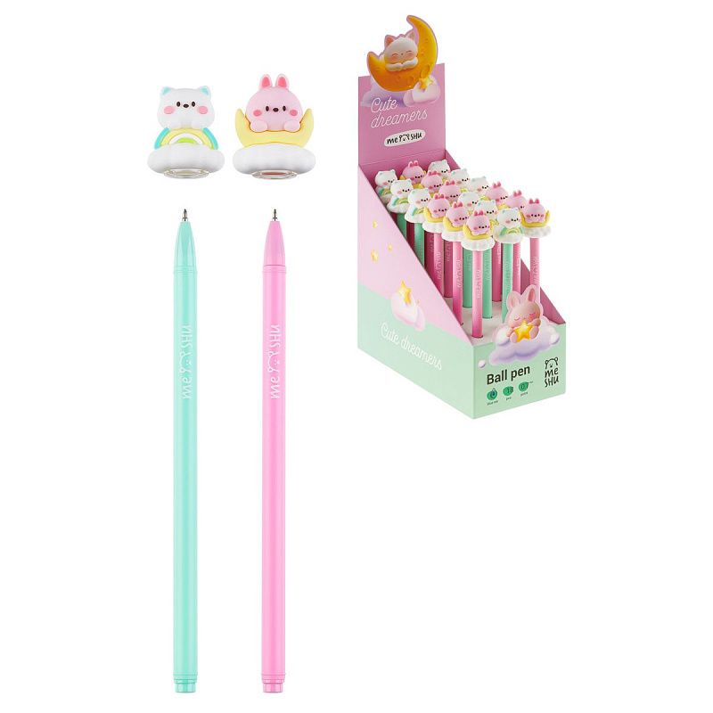 Ручка шариковая MESHU "Cute Dreamers" синяя, 0,7мм, корпус ассорти