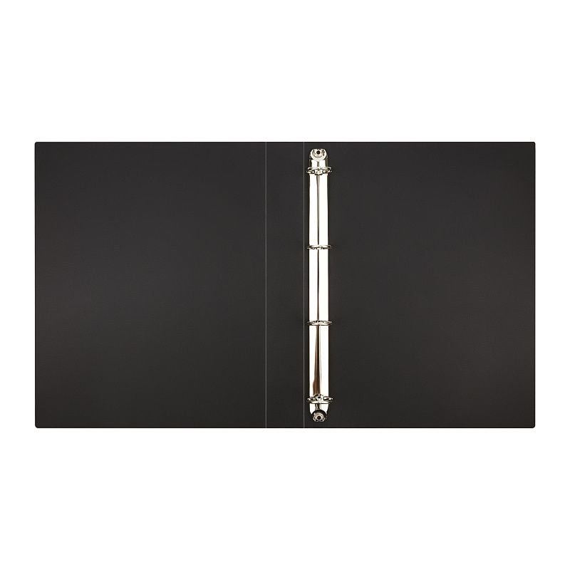 Папка на 4 кольцах СТАММ А4, 40мм, 500мкм, пластик, черная 