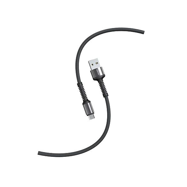 Кабель Smartbuy S26, USB - micro-USB, 3A output, нейлоновая оплетка, 1м, черный