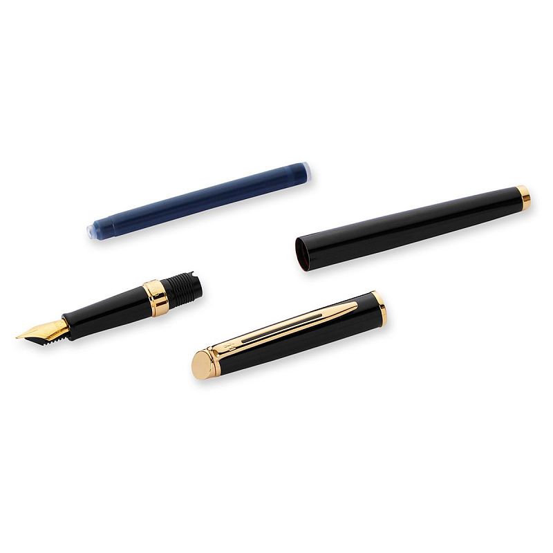 Ручка перьевая Waterman "Hemisphere Mars Black GT" синяя, 0,8мм, подарочная упаковка 