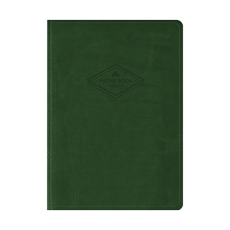 Телефонная книга А7, 64л., кожзам, OfficeSpace "Winner" зеленый, с вырубкой