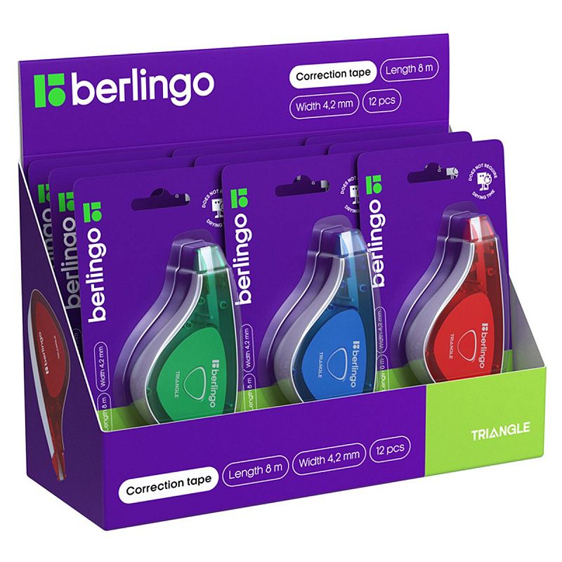 Корректирующая лента Berlingo "Triangle", 4,2мм*8м, блистер, европодвес