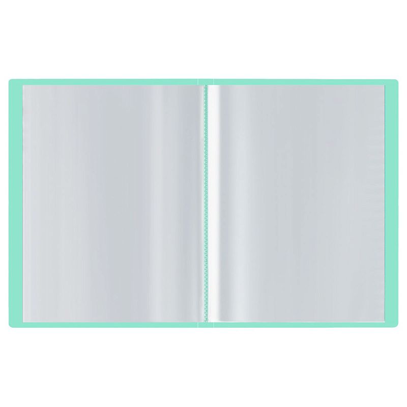 Папка с 20 вкладышами СТАММ А4, 14мм, 500мкм, пластик, пастель, мятная 