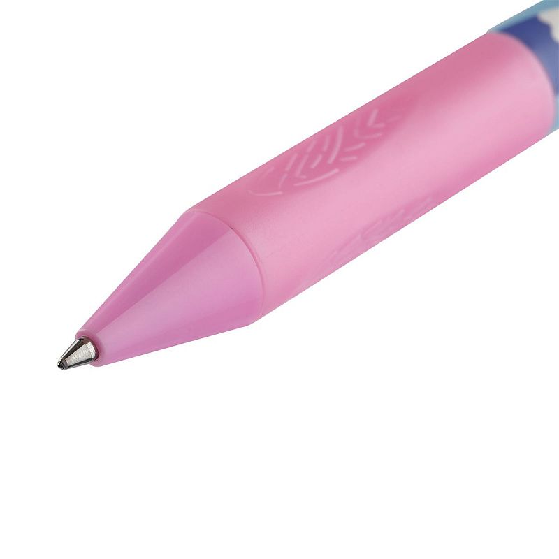 Ручка гелевая стираемая автоматическая MESHU "Cool cats" синяя, 0,5мм, корпус ассорти, с топпером 