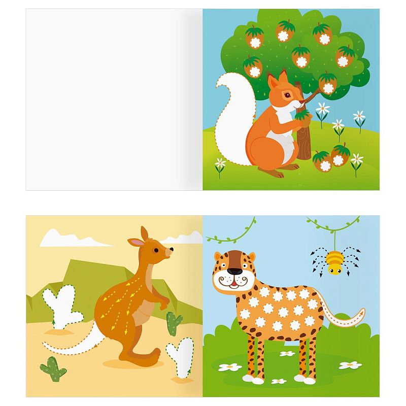 Раскраска 190*190мм ТРИ СОВЫ "Рисуем пальчиками. Выпуск №2", 8стр., цветной фон