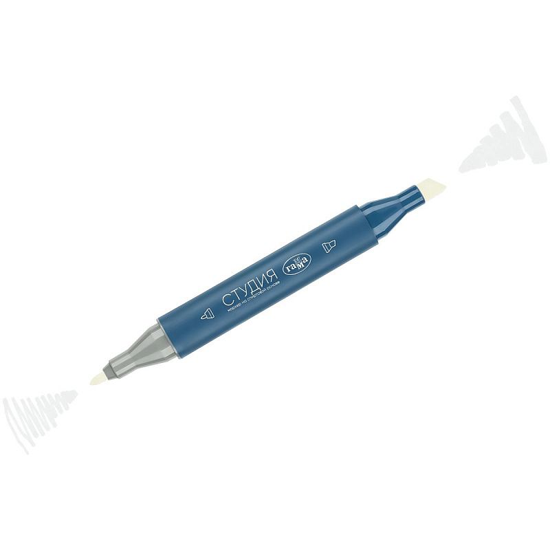 Маркер двусторонний для скетчинга Гамма "Студия", блендер, корпус трехгранный, пулевид./клиновид. наконечники