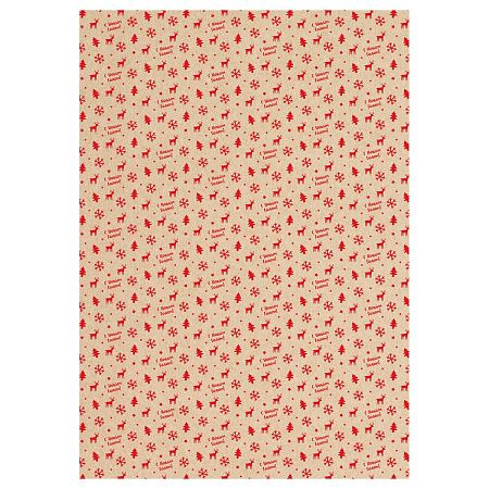 Упаковочная бумага крафт 70*100см, MESHU "New year mood", 70 г/м2