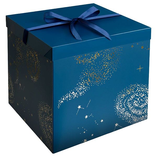 Коробка складная подарочная MESHU "Магия", (28*28*28см), с лентой, отд фольгой