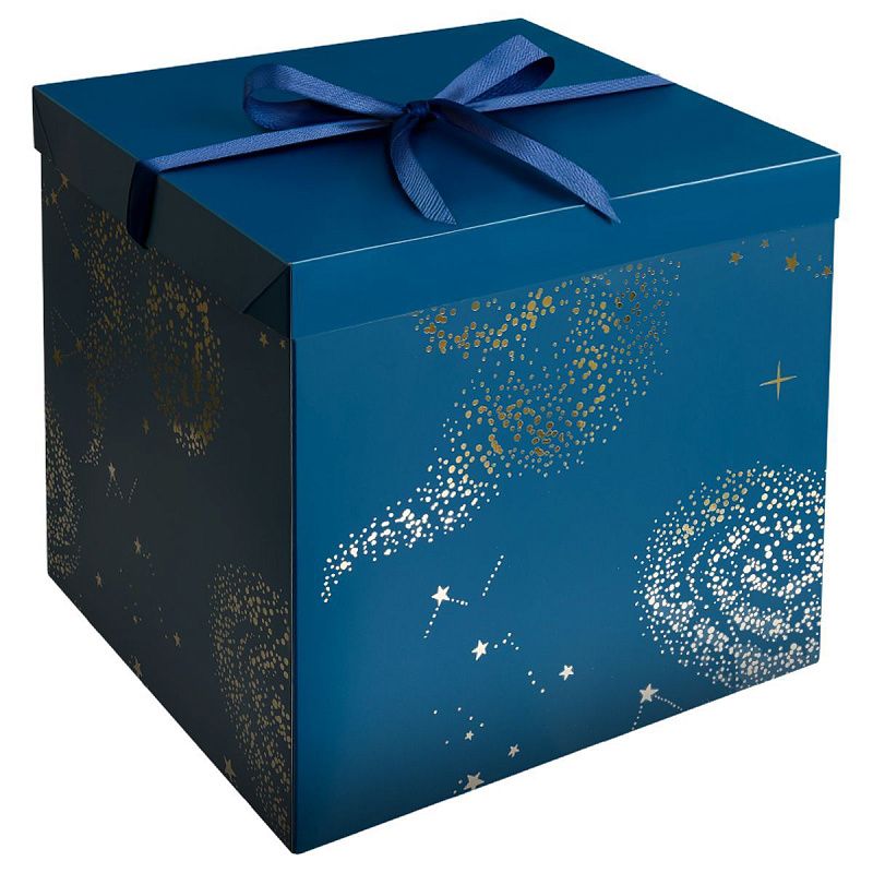 Коробка складная подарочная MESHU "Магия", (28*28*28см), с лентой, отд фольгой