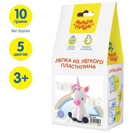 Набор для лепки из легкого пластилина Мульти-Пульти "Единорог"