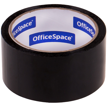 Клейкая лента упаковочная OfficeSpace, 48мм*40м, 45мкм, черная, ШК