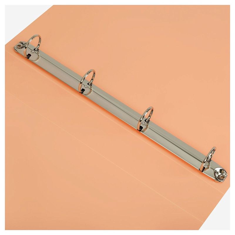 Папка на 4 кольцах СТАММ "Акцент" А4, 40мм, 800мкм, пластик, персиковая 