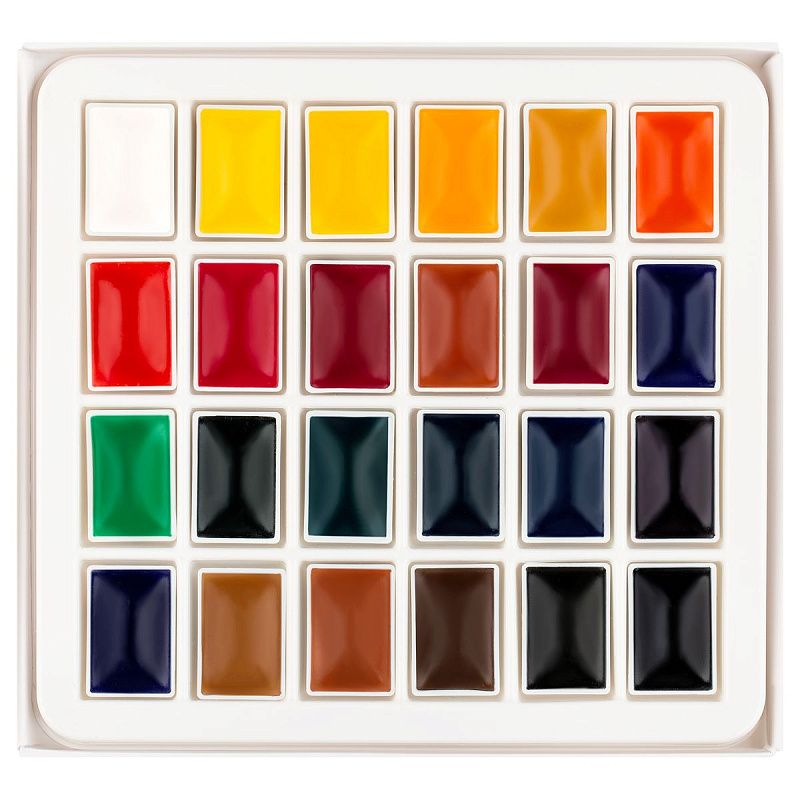 Акварель художественная Гамма "Студия", 24цв., кюветы, картон. упаковка