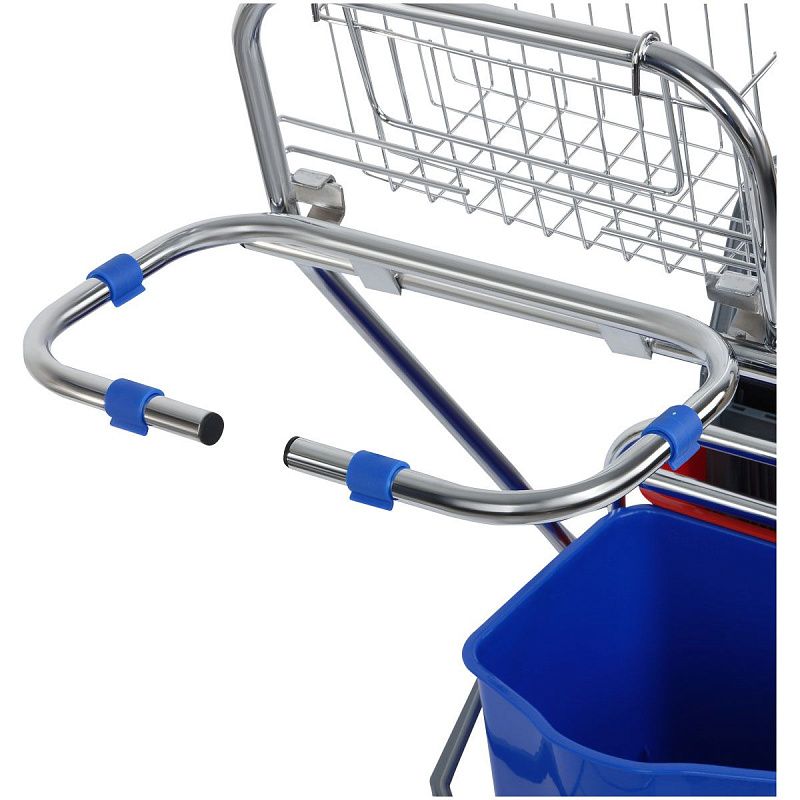 Тележка уборочная OfficeClean Professional 2 секции, 15л, отжим, корзина, держ. д/мусор. мешка