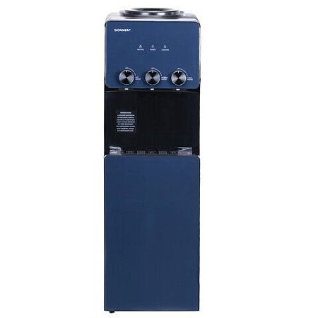 Кулер для воды SONNEN FSE-03RTi, напольный, НАГРЕВ/ОХЛАЖДЕНИЕ ЭЛЕКТРОННОЕ, шкафчик, 3 крана, титановый синий, 455746