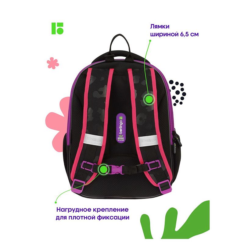 Ранец Berlingo Expert Mini "Meow colors" 36*27*14см, 2 отделения, 2 кармана, анатомическая спинка, мешок для обуви 