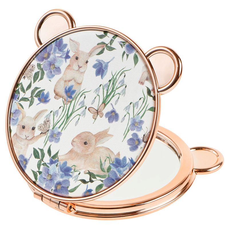 Зеркальце карманное складное MESHU "Милые кролики"