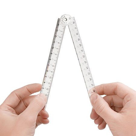 Линейка раскладная 15-30см СТАММ, пластиковая, прозрачная, европодвес 
