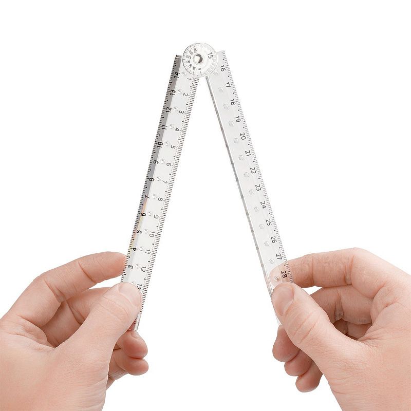 Линейка раскладная 15-30см СТАММ, пластиковая, прозрачная, европодвес 